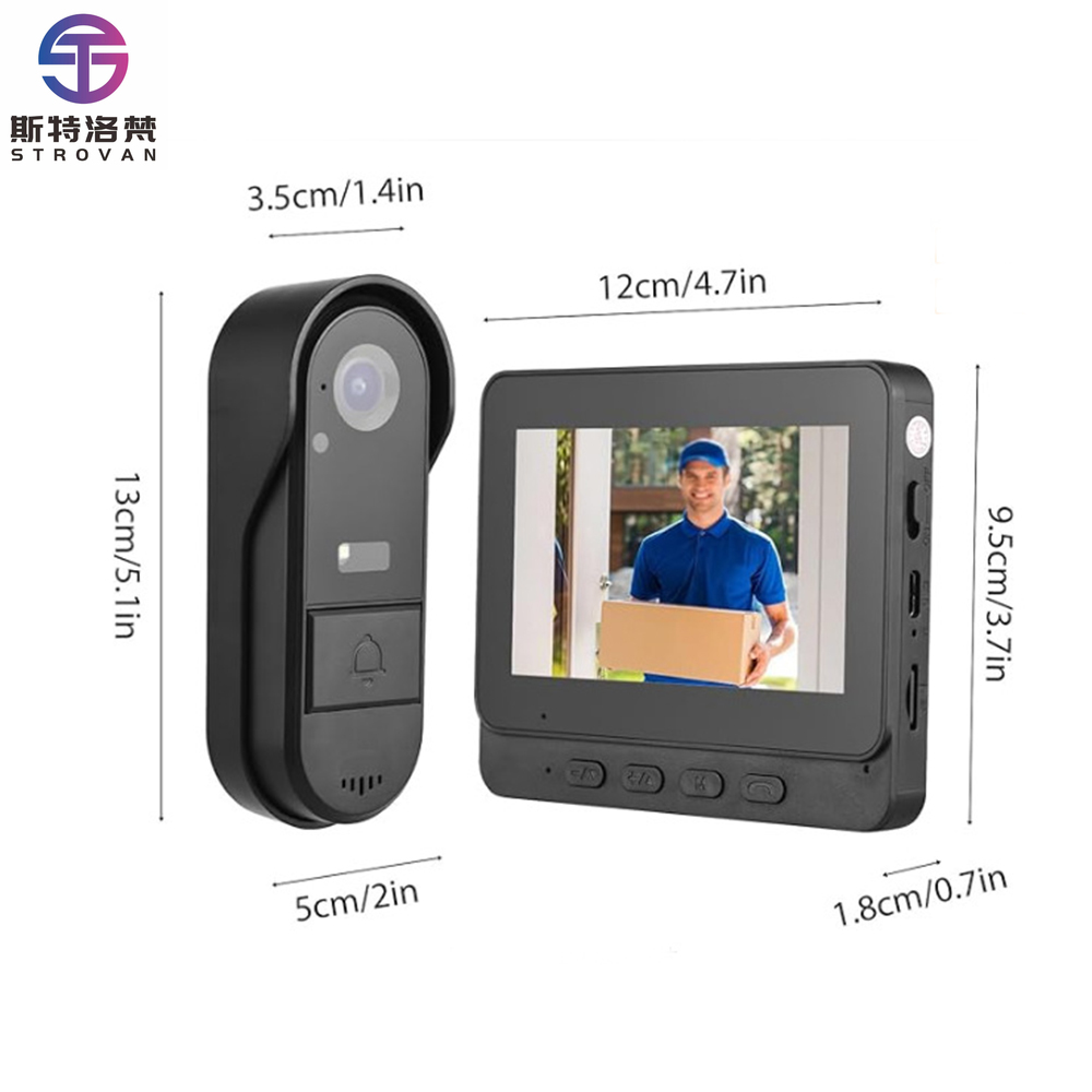 Smart Home Video Doorbell Installation - 4.3-Inch Smart Doorbell System with Audio