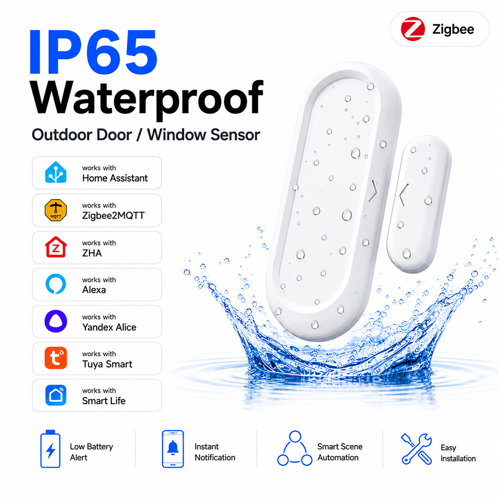 Smart Home Zentrale - Waterproof Door Window Sensor IP65 Zigbee