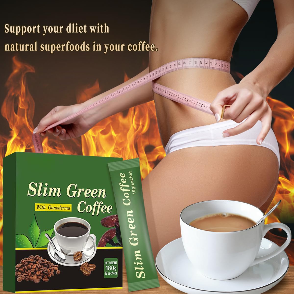 Smart Home Green - 18 Pcs/Box Premium Slim Green Coffee
