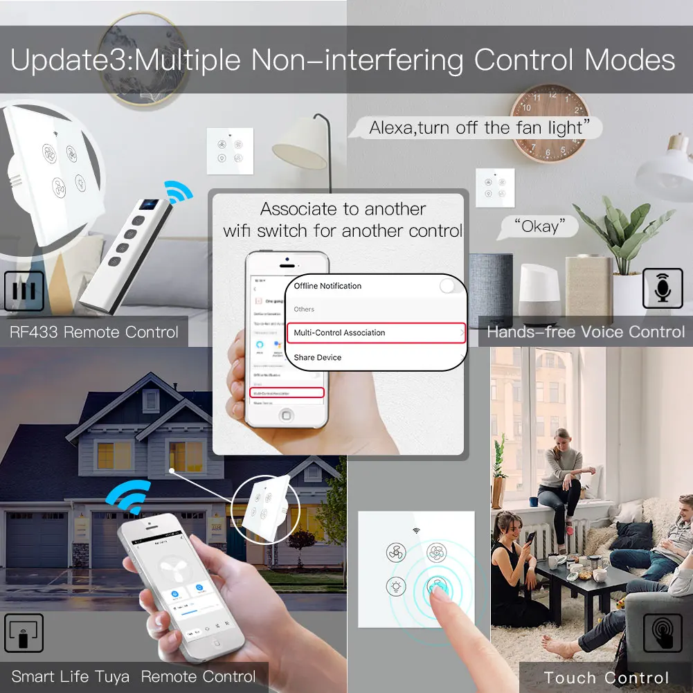 New WiFi RF Smart Ceiling Fan  - Smart Home Ventilation System ulasan dan harga