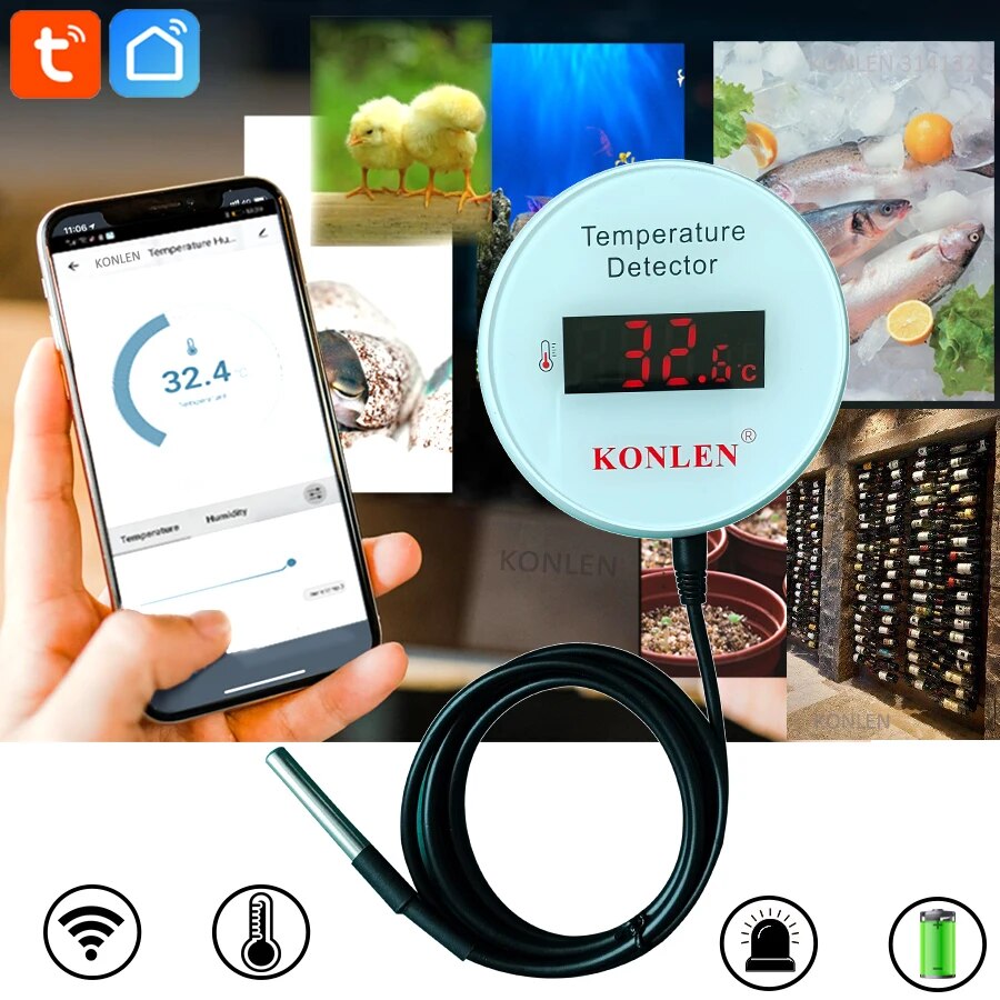 KONLEN Tuya Wifi Temperature S - Smart Home Green ulasan dan harga