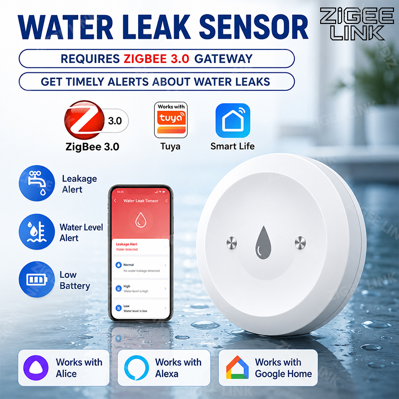Smart Zigbee Water Leak Sensor - Smart Home Green ulasan dan harga