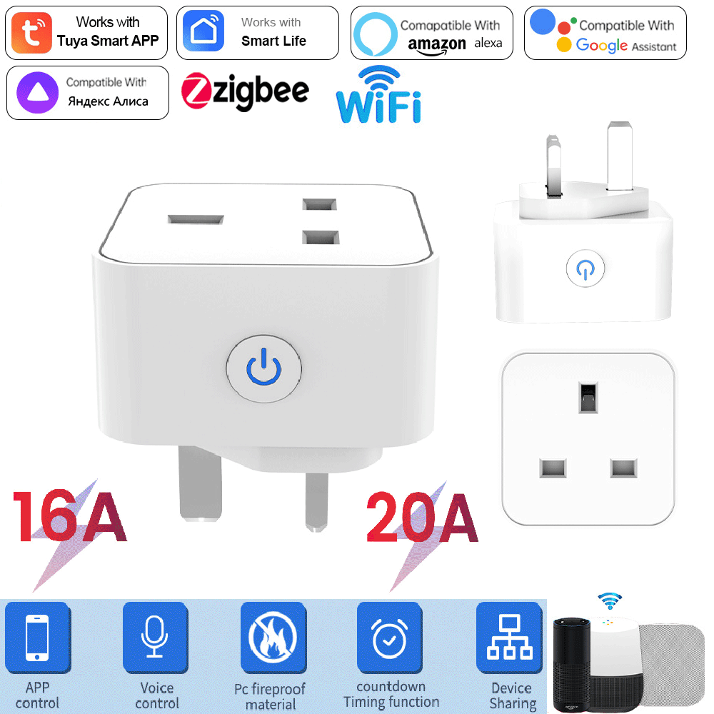 Tuya Smart Socket 16A/20A WiFi - Smart Home Wiser ulasan dan harga