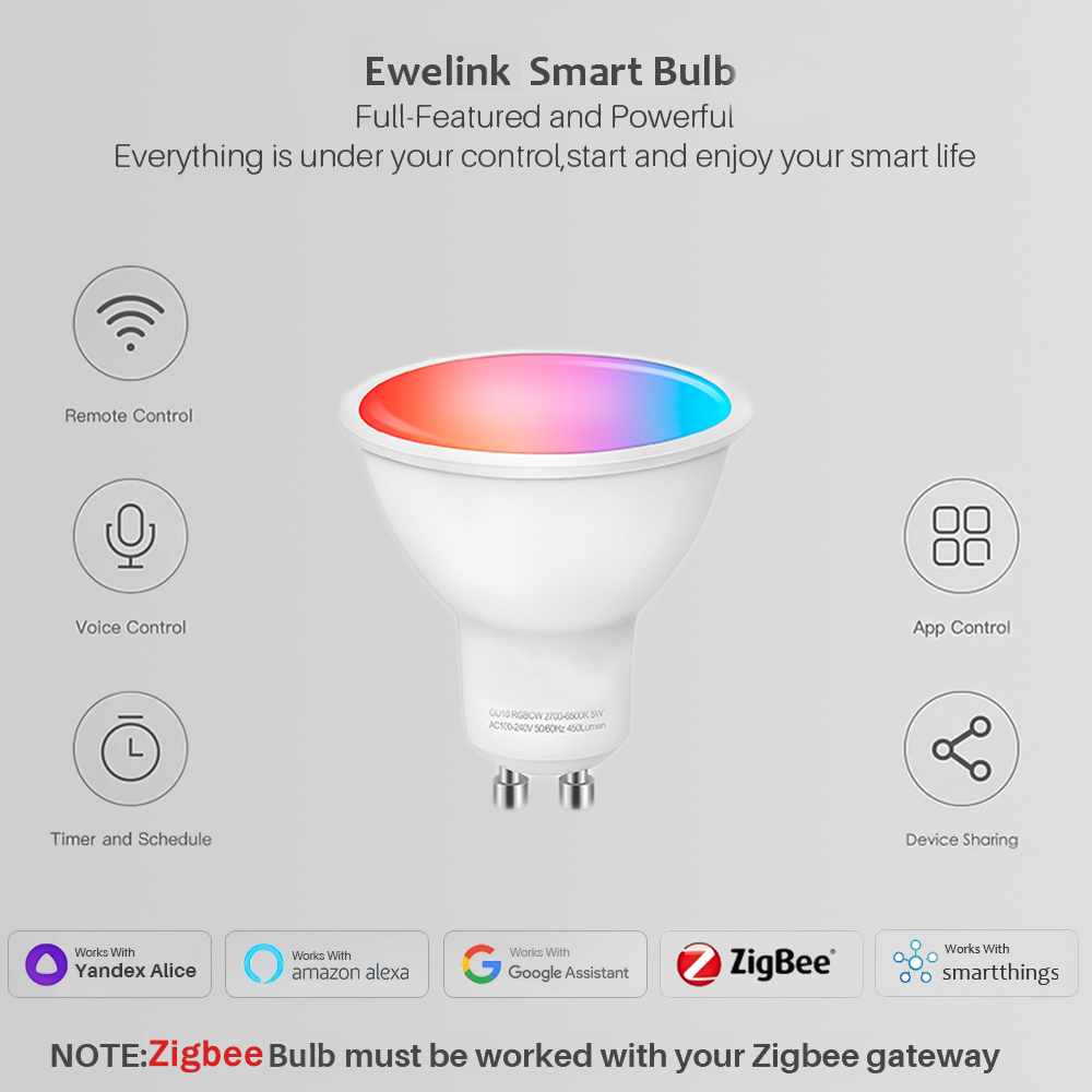 Ewelink GU10 Zigbee LED Bulbs  - Smart Home Samsung ulasan dan harga