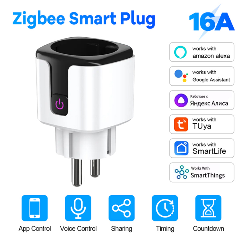 Zigbee Smart Plug 16A 20A EU P - Smart Home Group ulasan dan harga