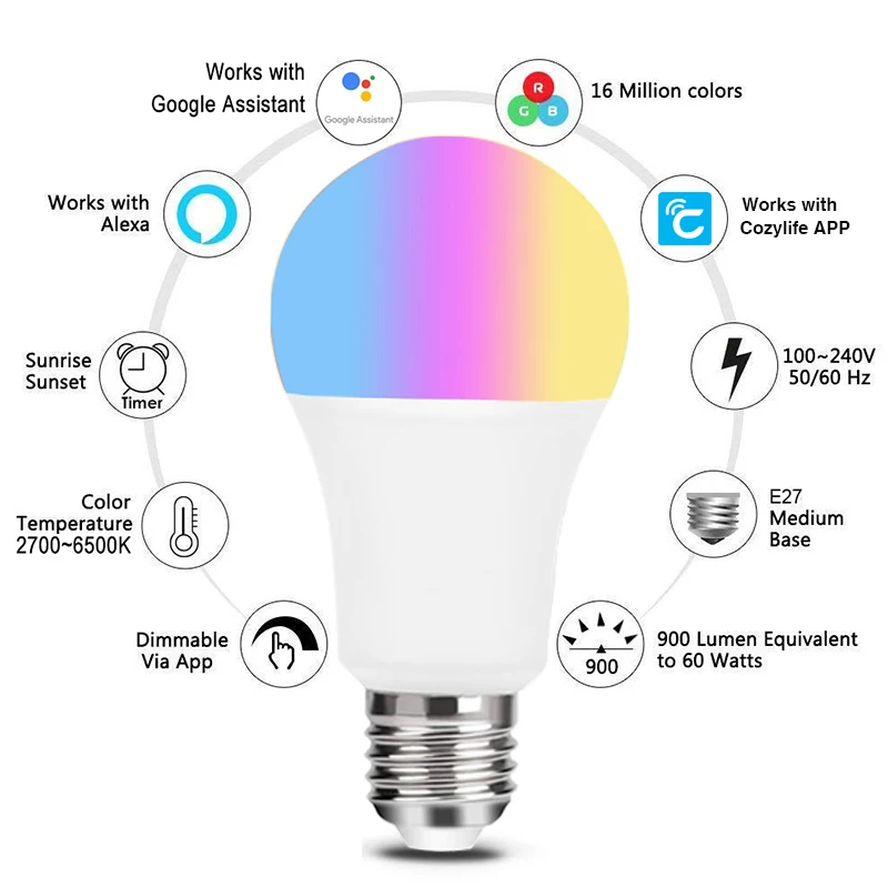 9W WiFi Homekit Light Lamp E27 - Smart Home Group ulasan dan harga