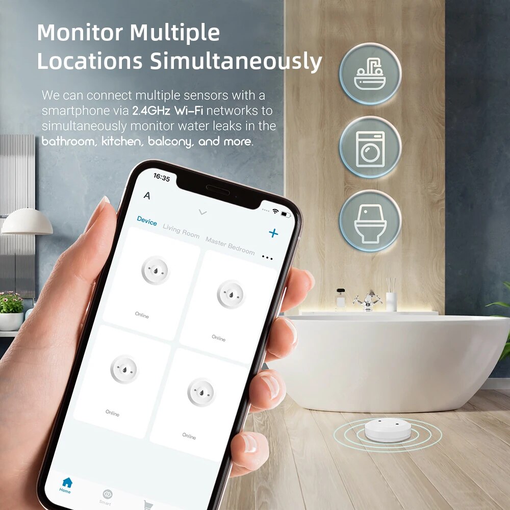 Zigbee3.0 Water Leakage Detect - Smart Home Zentrale ulasan dan harga