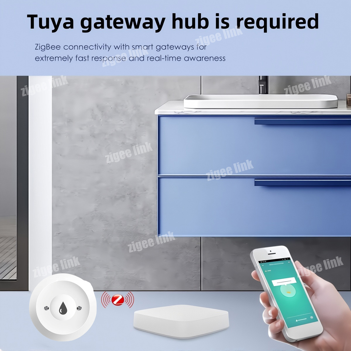 ZigBee 3.0 Water Sensor Smart  - Smart Home Zentrale ulasan dan harga