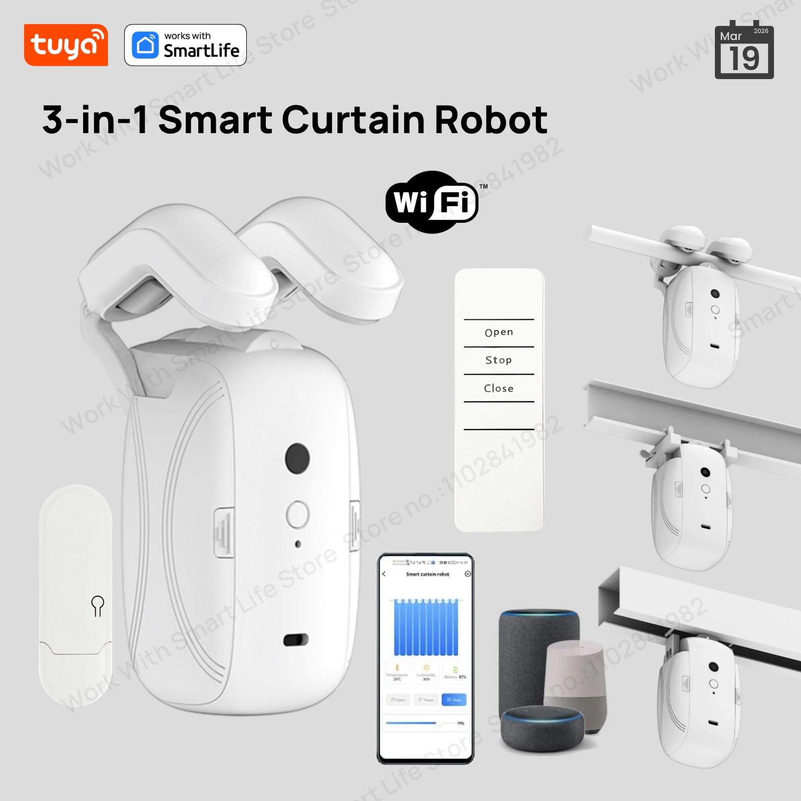 1/2PCS Tuya Smart WiFi Curtain - Smart Home Zentrale ulasan dan harga