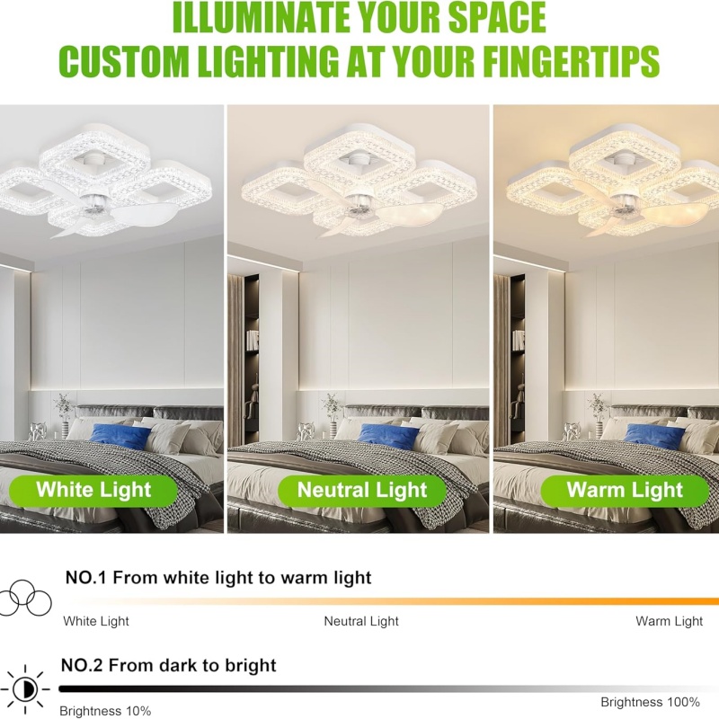 Smart LED Ceiling Fan Light 48 - Smart Home Ventilation System ulasan dan harga